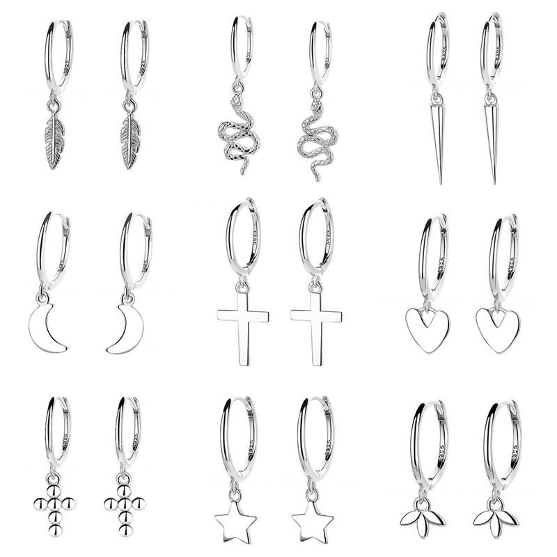 イヤリング レディース S925シルバー 小さめ ハート型 クロス 十字架 電気メッキ加工 シンプル かわいい 上品 アクセサリー