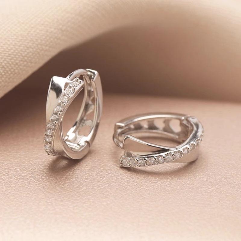 ピアス レディース シルバー925 クロス イヤリング 小さめ ジルコニア 豪華感 性 おしゃれ かわいい 韓国 アクセサリー