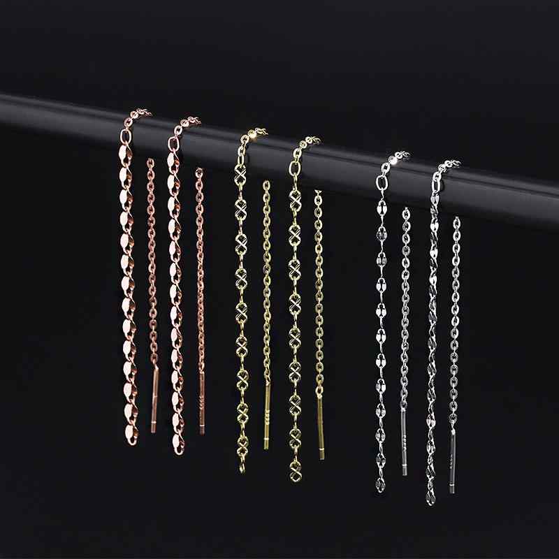 シルバーチェーン ドロップ リップピアス