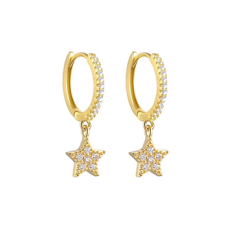 SWAROVSKI - ピアス レディース シルバー925 星形 ジルコニア 幾何学模様 イヤリング 軽奢 キラキラ スタッドピアス フープピアス パーティー 結婚式 アクセサリー