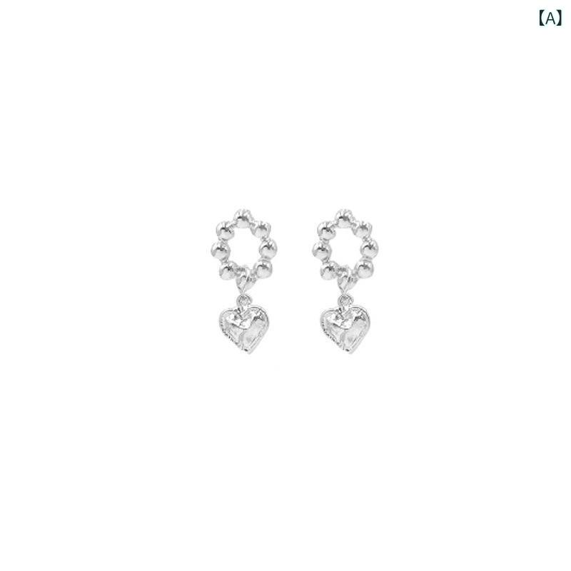 ピアス レディース シルバー925 ハート 小さめ 豪華感 かわいい おしゃれ イヤリング S925 серебро 揺れる 大人 女性 アクセサリー プレゼント ギフト