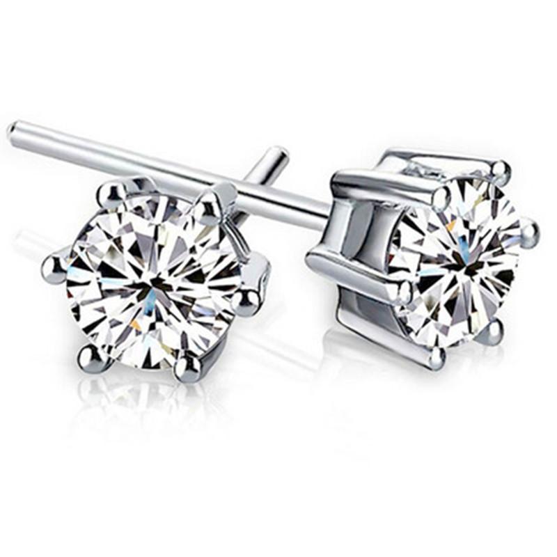 イヤリング レディース s925 シルバー 六爪 ジルコニア スタッド ピアス シルバー925 アレルギー対応 百搭 アクセサリー