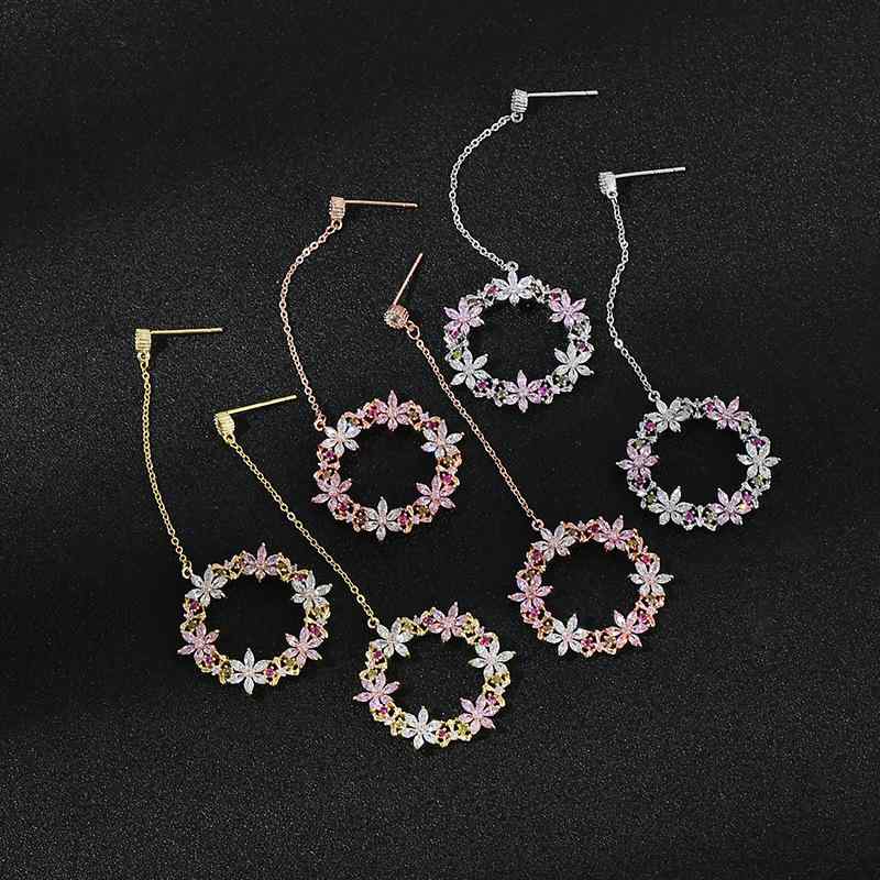 ピアス レディース 韓国 花 ジルコニア アレルギー対応 シルバー925 スタッドピアス サークル 普段使い かわいい イヤリング アクセサリー