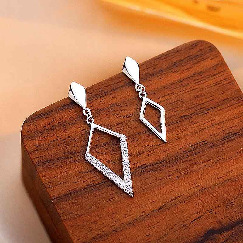 ピアス レディース S925 シルバー イヤリング 幾何学模様 ひし形 スタッドピアス 短め 小さめ 通勤 アクセサリー(4.0)