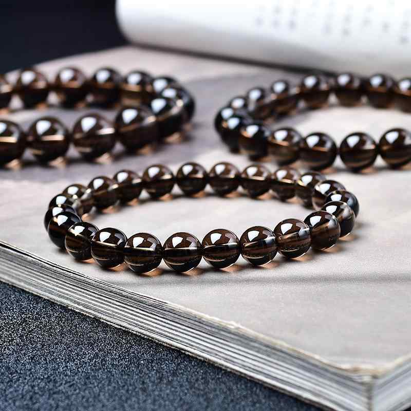 ブレスレット レディース 水晶 メンズ 氷種 煙水晶 茶水晶 墨晶 手串