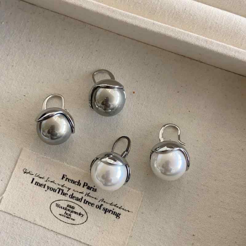 イヤリング レディース 春夏 フレンチ レトロ 森ガール パール風 ジルコニア 上品 高見え 普段使い パーティー