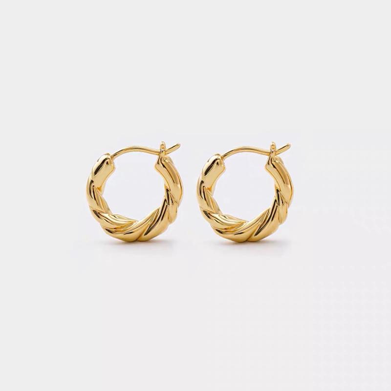 Red Coral - ピアス レディース s925 シルバー アレルギー対応 小ぶり 個性的 ひねり イヤリング 百搭 イヤーカフ かわいい