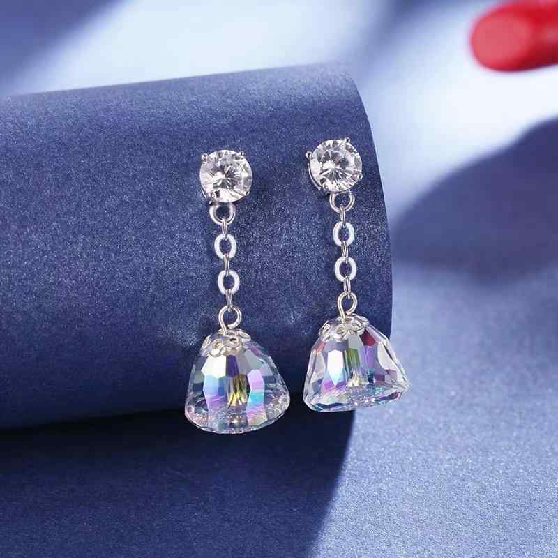 ピアス レディース 水晶 オーストリア産 スワロフスキー ドロップ 愛 ハート カメリア 鈴 揺れる ゆれる かわいい 電気メッキ加工