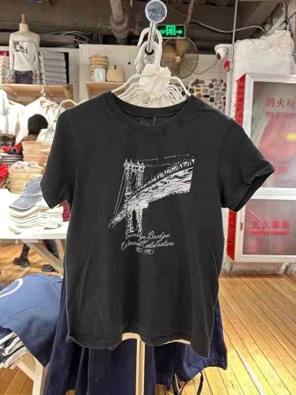 Rakuten - Tシャツ レディース ブルックリン大橋 プリント 半袖 丸首 ゆったり スリム トップス カットソー インナー 普段使い かわいい