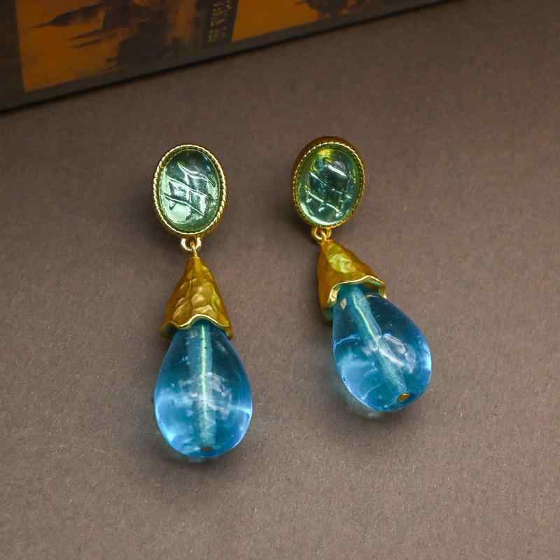 ピアス レディース 春夏 揺れる タッセル 豪華感 琉璃 中古 レトロ アクセサリー