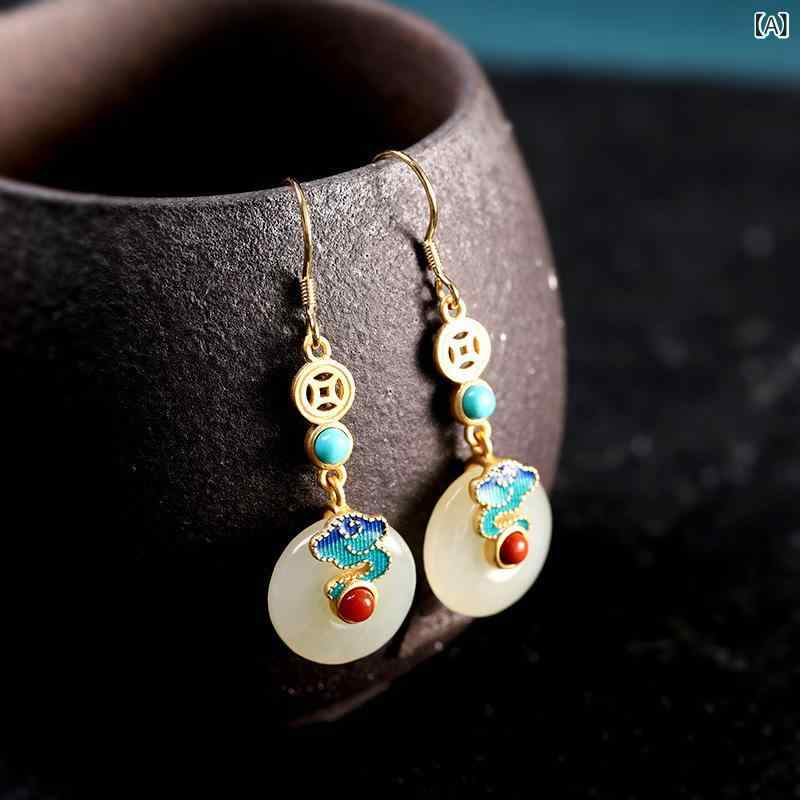 イヤリング レディース 和田玉 シルバー S925 銀製 アクセサリー 焼 藍 スタッドピアス ドロップピアス セット