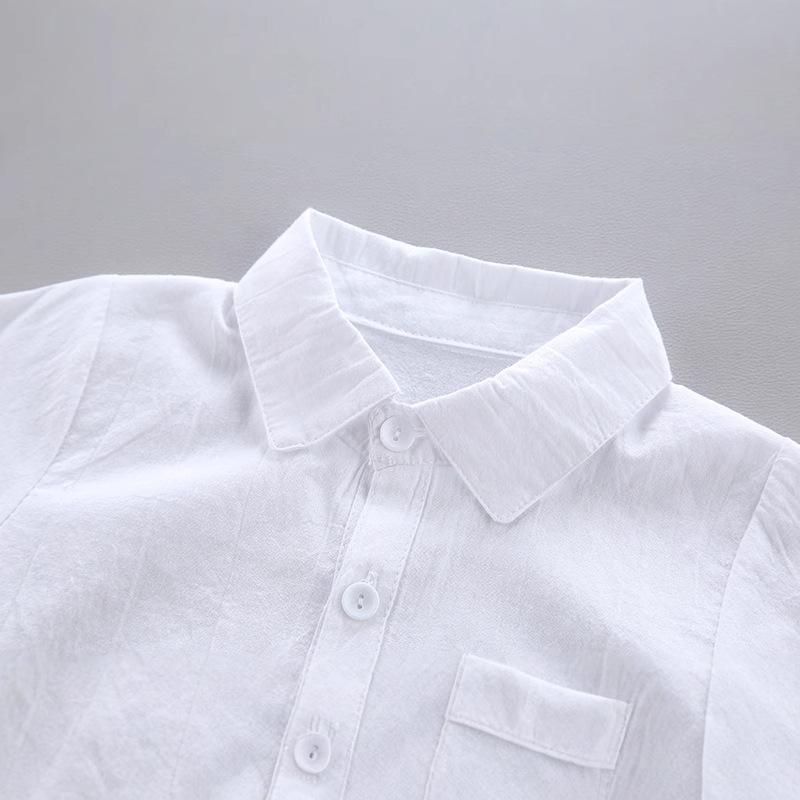 シャツ キッズ 長袖 白シャツ 春秋 小学生 スクールシャツ 男女兼用 ホワイト 発表会 制服