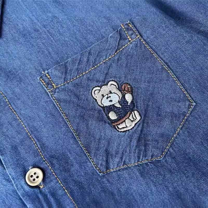 子供服 男の子 デニムシャツ デニムジャケット アウター トップス 長袖 キッズ 中童 子供 かわいい カジュアル 野球 秋冬