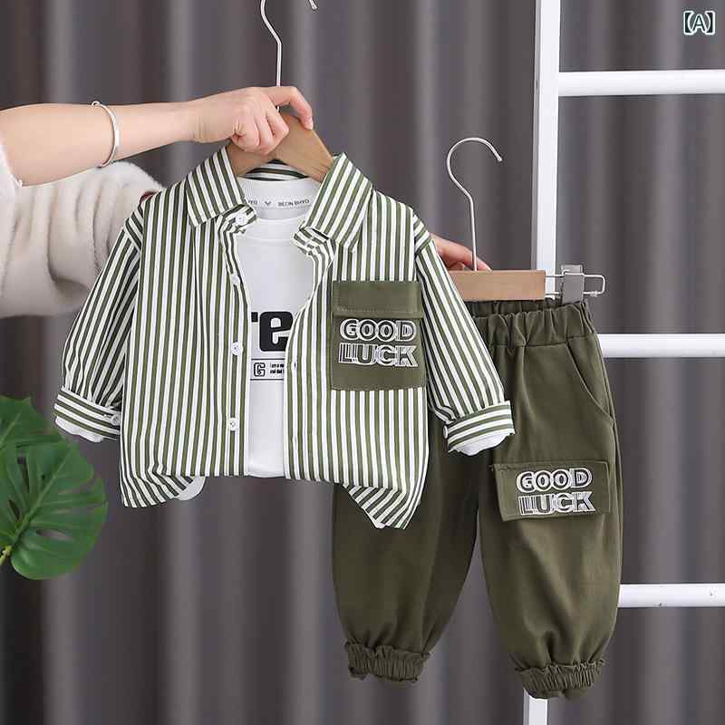 Rakuten - シャツ キッズ 子供 長袖シャツ 3点セット 春秋 かわいい ベビー服 おしゃれ