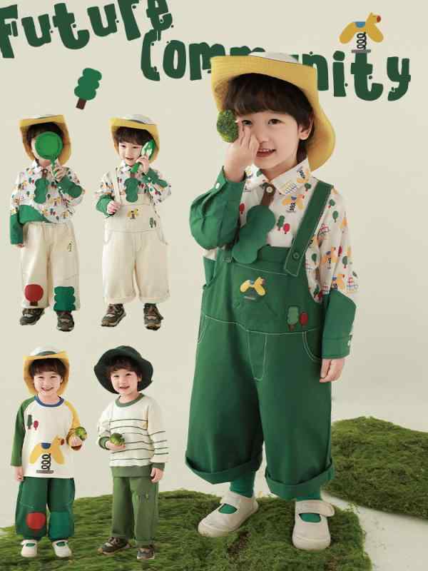 Tシャツ 男の子 キッズ 春秋物 子供用 トップス パンツ セットアップ 切り替え 襟付き スウェット