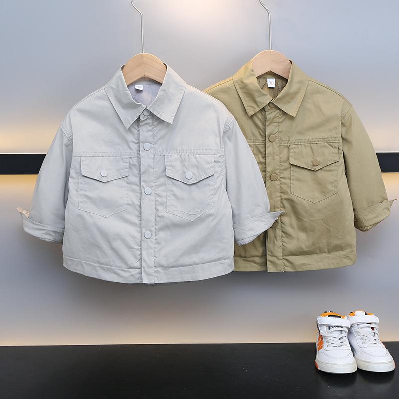 子供服 男の子 中綿 ジャケット 秋冬モデル 小 中 子供 コットン 冬服 ベビー 保温 シャツ アウター 普..