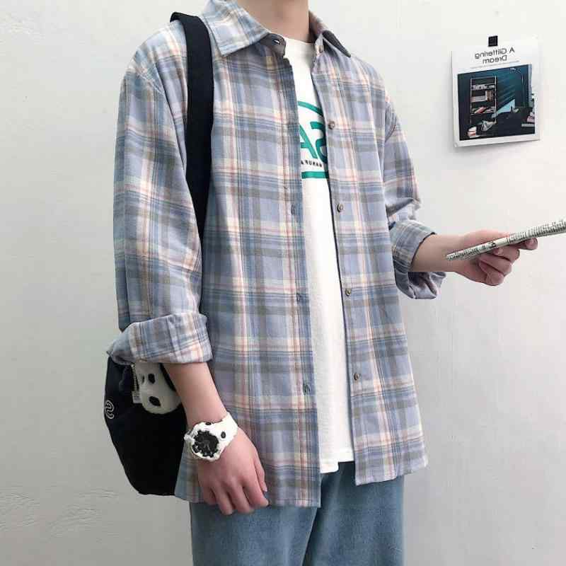 Other - シャツ メンズ 男性用 韓国 ゆったり カジュアル 長袖 襟付き シャツ 薄手 アウター トップス ペアルック 春夏