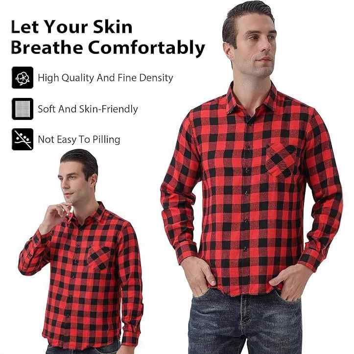 シャツ メンズ 男性用 長袖 ネルシャツ チェック柄 カジュアル おしゃれ 普段使い 秋冬 起毛2