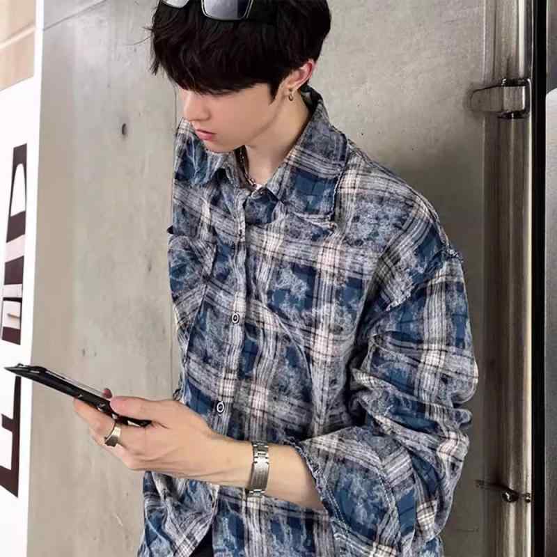 シャツ メンズ 男性用 格子柄 ネルシャツ 長袖シャツ 春物 秋冬物 ゆったり カジュアルスタイル トップス ブラウス 接触冷感 吸湿速乾