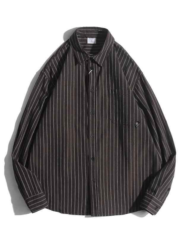 シャツ メンズ 男性用 ストライプ柄 長袖 トップス 春秋物 学院風 INS ゆったり カジュアル