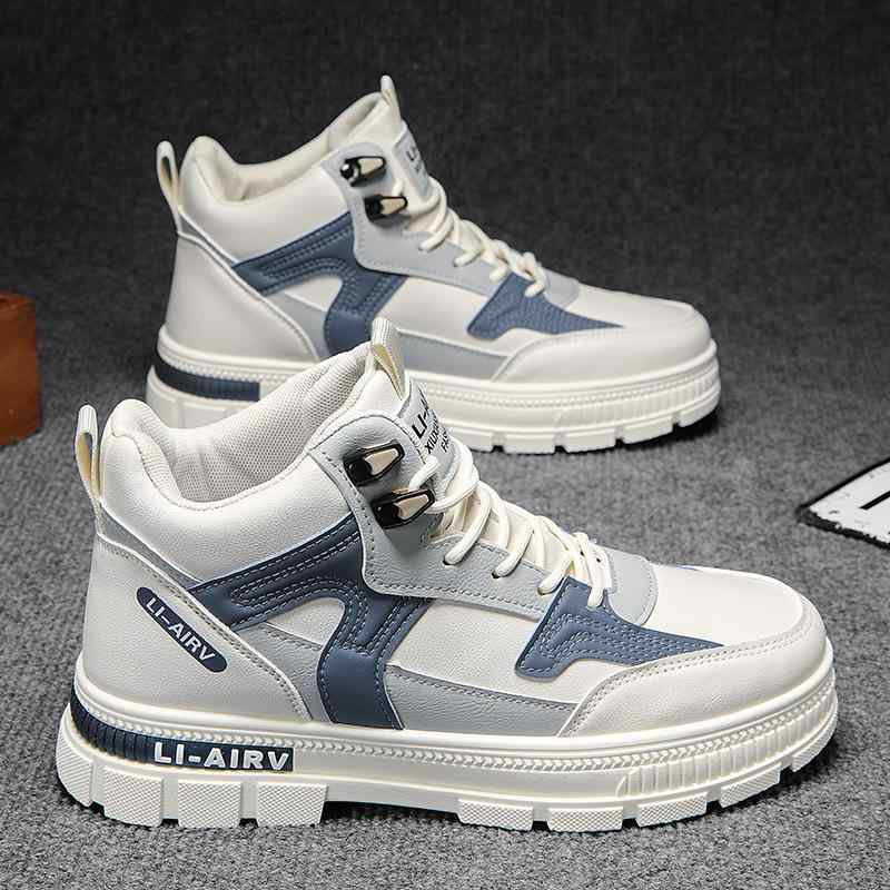 靴 メンズ 男性用 秋冬 レザー調 耐摩耗 ワークブーツ カジュアル 軽量 ハイカット レースアップ 編み上げ 普段使い 街歩き2