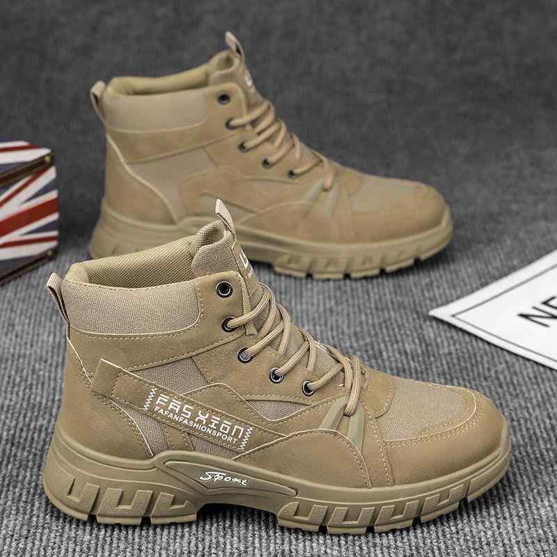 ブーツ メンズ 男性用 春物 ハイカット 英国風 レトロ ミドル丈 ワークブーツ アウトドア 運動 登山 サバイバル