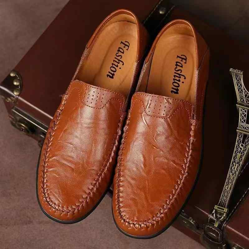 靴 メンズ 男性用 豆 シューズ レザー カジュアル 柔らかい 履きやすい 通気性 柔らか底