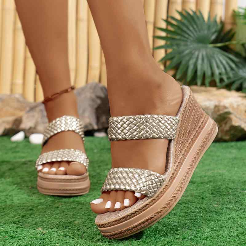 サンダル レディース 大きいサイズ 韓国風 春夏 ファッション 編み込み 厚底 ウェッジソール 普段使い ..