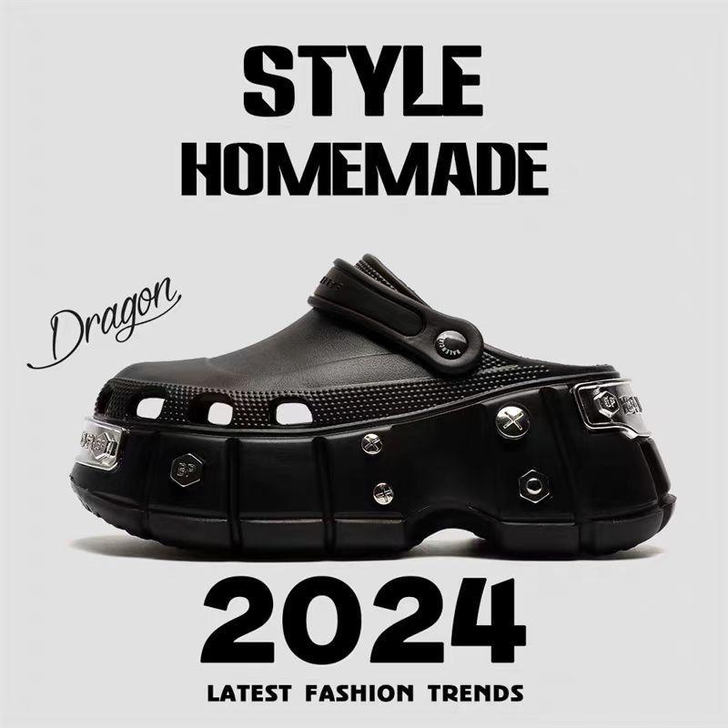 サンダル メンズ 男性用 厚底 ビーチサンダル 滑り止め 黒 ブラック 2way 普段使い アウトドア