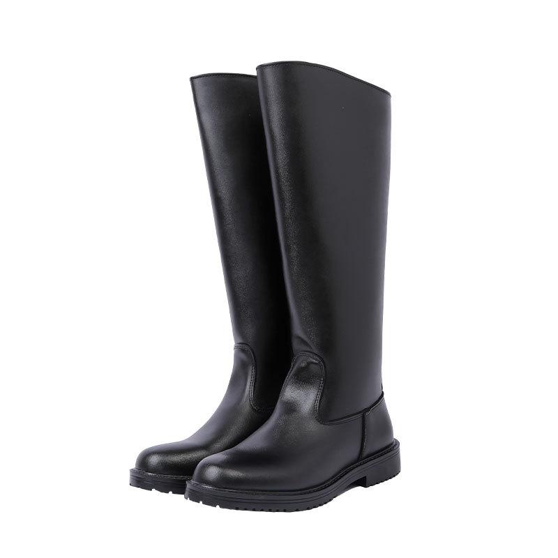 ブーツ レディース 高筒 キャンパス 升旗手 長靴 バンド 儀仗隊 バイク ライダー 新型 ミリタリー オフ..