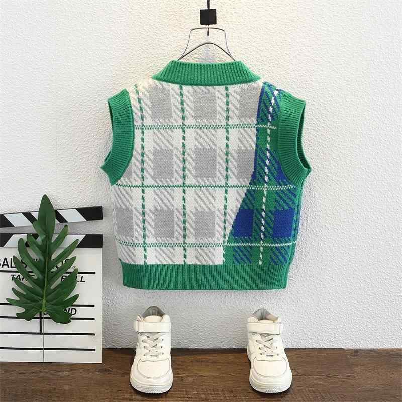 ニット キッズ 男の子 ベスト 春秋 Vネック 背心 チョッキ 保温性 あったか おしゃれ かわいい 重ね着