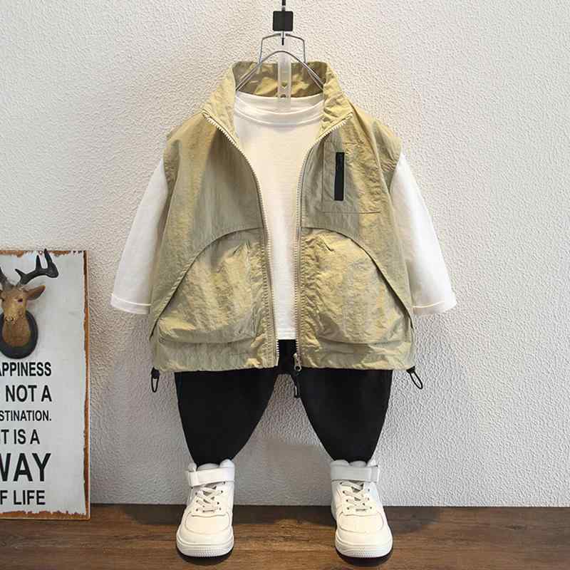 ベスト キッズ 男の子 春秋 子供服 韓国 クール ボーイズ チョッキ アウター