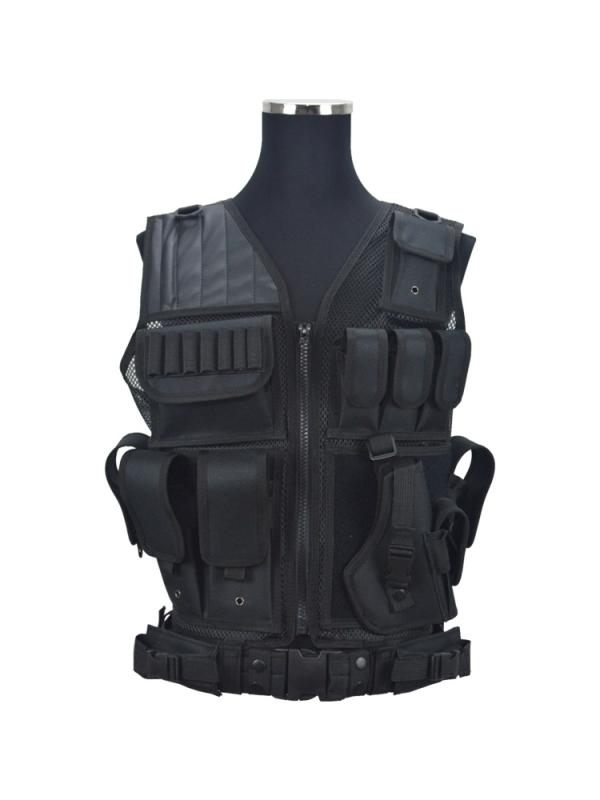 Jacket - ベスト 男性用 メッシュ 通気 耐摩耗 アウトドア 訓練 警備 装備