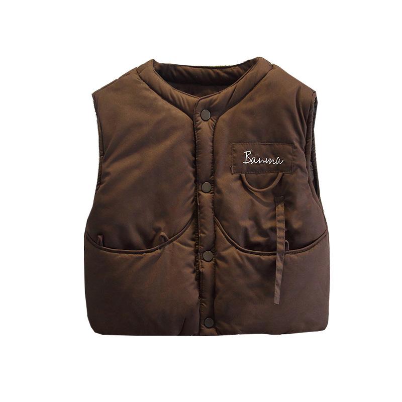 ベスト キッズ 男の子 中綿 秋冬 子供服 厚手 チョッキ 中 крупный 洋風 アウター 保温 防寒