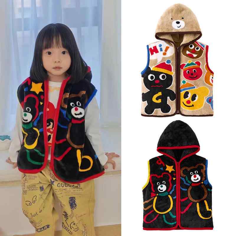 ベスト キッズ 子供服 秋冬 ノースリーブ アウター 男女兼用 ジップアップ ベスト チョッキ 防寒 普段使い