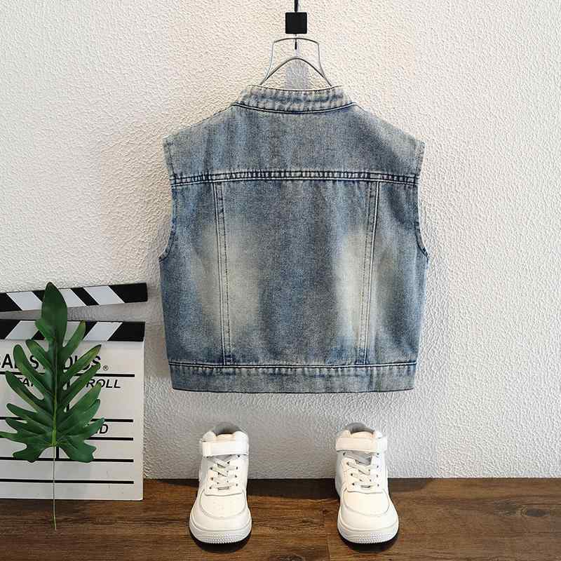 ベスト キッズ 子供服 デニム 春秋 秋服 韓国 カジュアル かわいい 洋風 上着