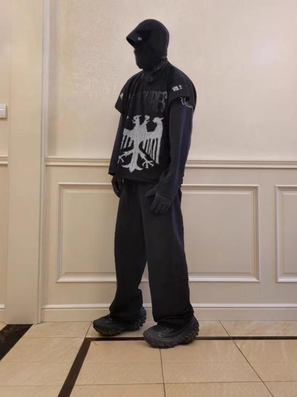 トップス 男性用 タンクトップ ノースリーブ Vultures 2 男女兼用 ラウンドネック 海口 試聴会 ダブルヘッドバード