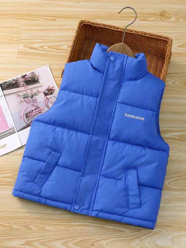 子供服 ダウン風ベスト 女の子 春秋冬 立襟 防寒 あったか ベスト アウター