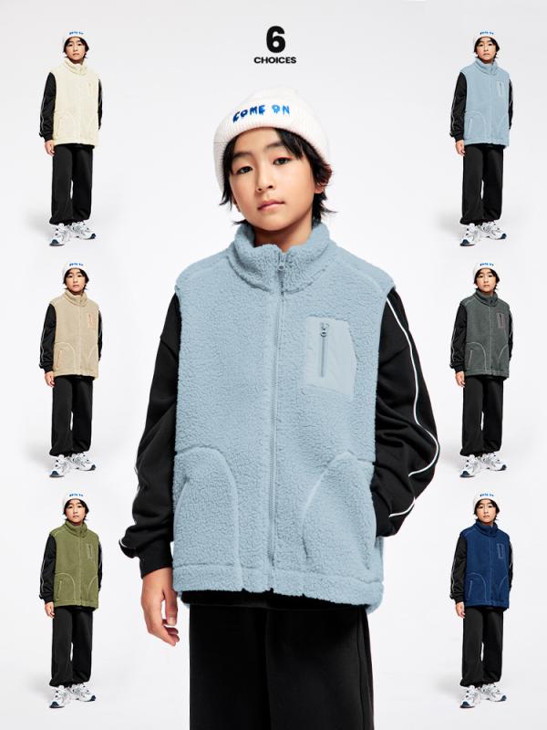 子供服 ベスト 秋冬物 女の子 男の子 裏起毛 中綿 厚手 子供 颗粒绒 ボア あったか チョッキ カジュアル アウター