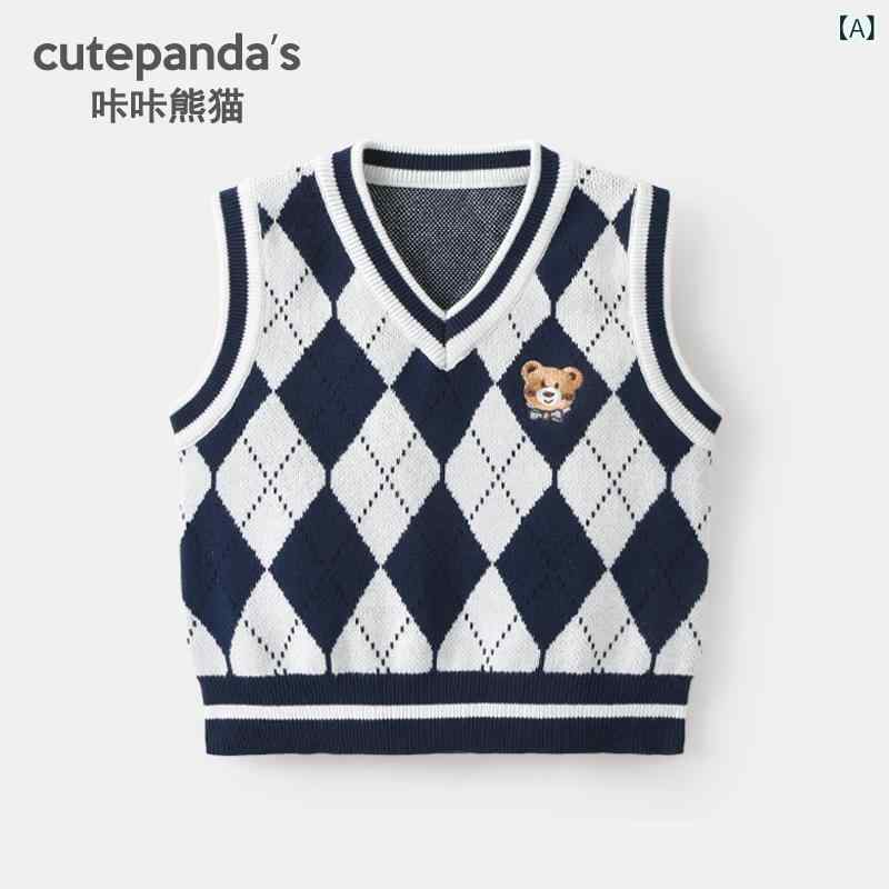 ベビー服 子供用 ニットベスト 秋冬 ベスト 男の子 女の子 上着 かわいい 普段使い