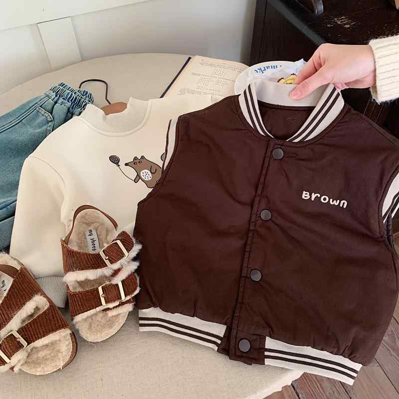 子供服 ボーイズ 綿 ベスト 秋冬 アウター ガールズ 防寒 チョッキ 上着 かわいい 普段使い お出かけ