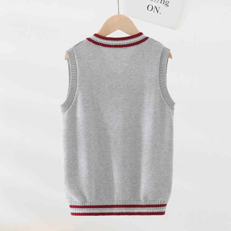 子供服 ベスト 男の子 ニット グレー スクールベスト 大学生風 ブリティッシュ チョッキ 女の子 ニット..