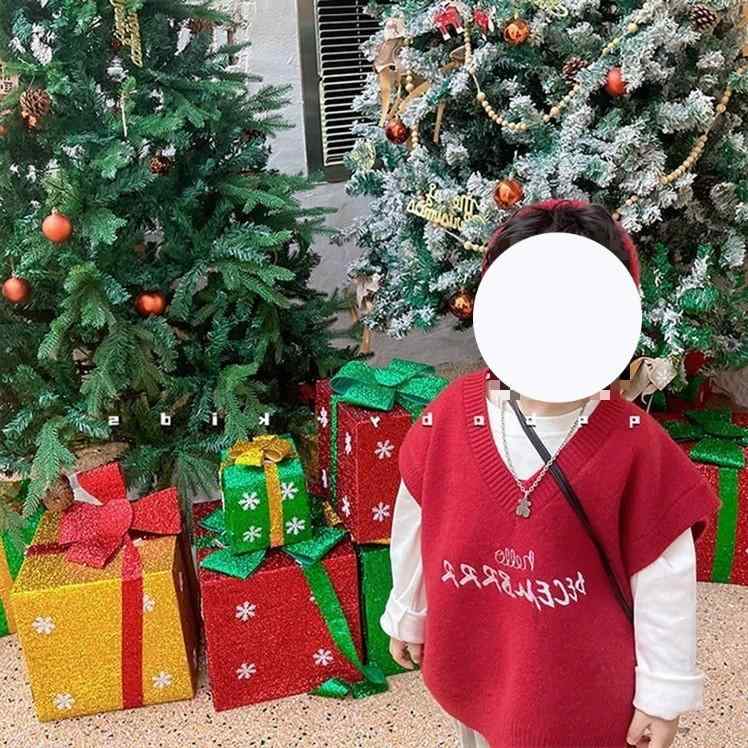 ニットベスト キッズ 子供 春秋 男の子 女の子 春 アウター チョッキ ベビー クリスマス ベスト