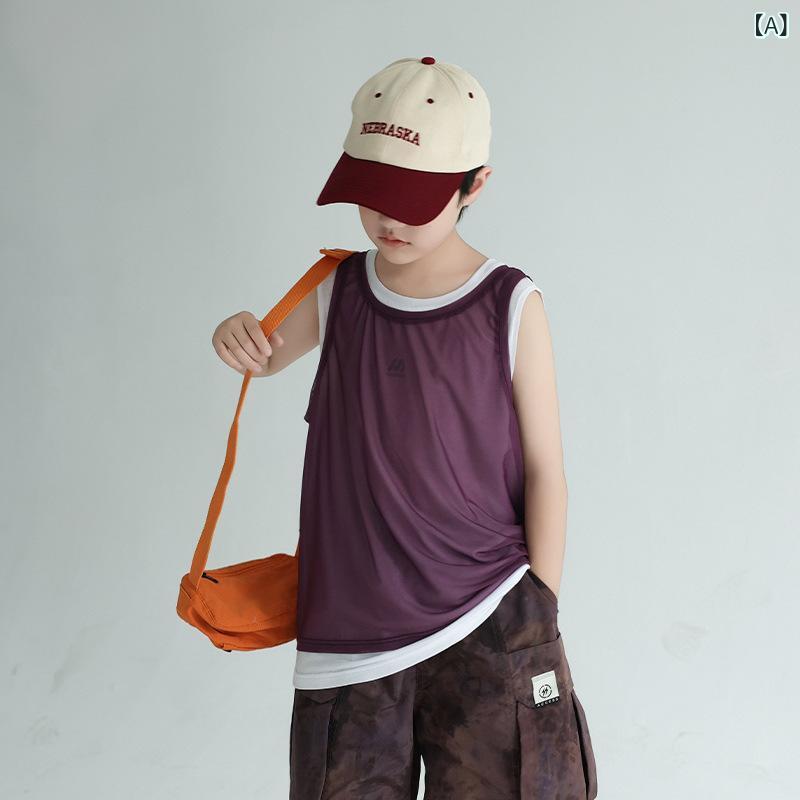 Tシャツ キッズ 男の子 子供服 夏物 ノースリーブ 速乾 タンクトップ 2枚セット 普...