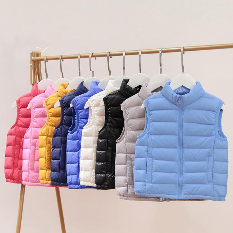 ダウンベスト キッズ 子供用 薄手 秋冬 男の子 女の子 ノースリーブ インナーベスト