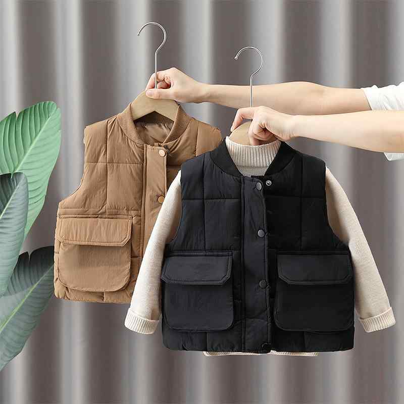 子供服 ベスト 春秋冬 中綿 あったか チョッキ 厚手 ダウン コットン
