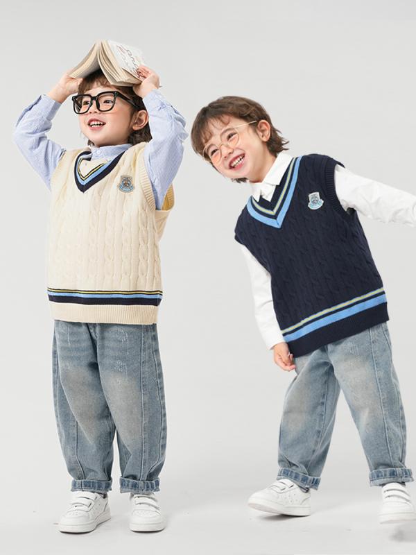 ニットベスト キッズ 男の子 子供服 秋物 春秋 ベビー 小童 幼児 チョッキ セーター