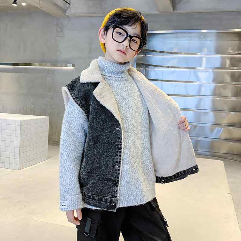 キッズ 子供用 ベスト 秋冬 加絨 厚手 中大童 男の子 アウター チョッキ 防寒 暖かい かわいい