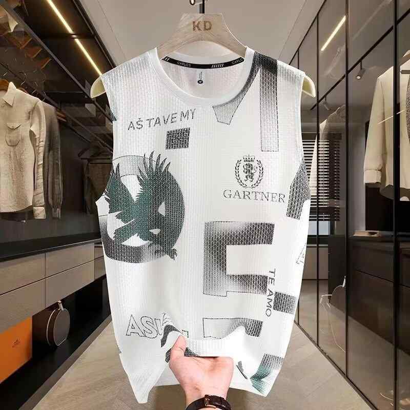 Long-Sleeved - タンクトップ メンズ 男性用 大きいサイズ ノースリーブ Tシャツ 個性 提花 夏物 インナー