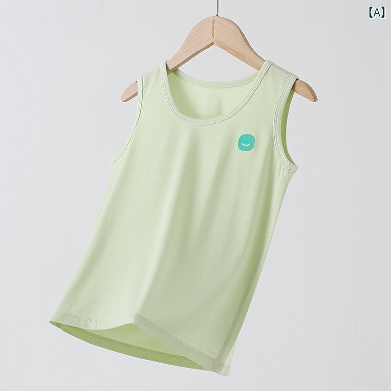 タンクトップ キッズ 子供服 男の子 女の子 ノースリーブ Tシャツ 春夏 薄手 綿 吸湿性 接触冷感 インナー